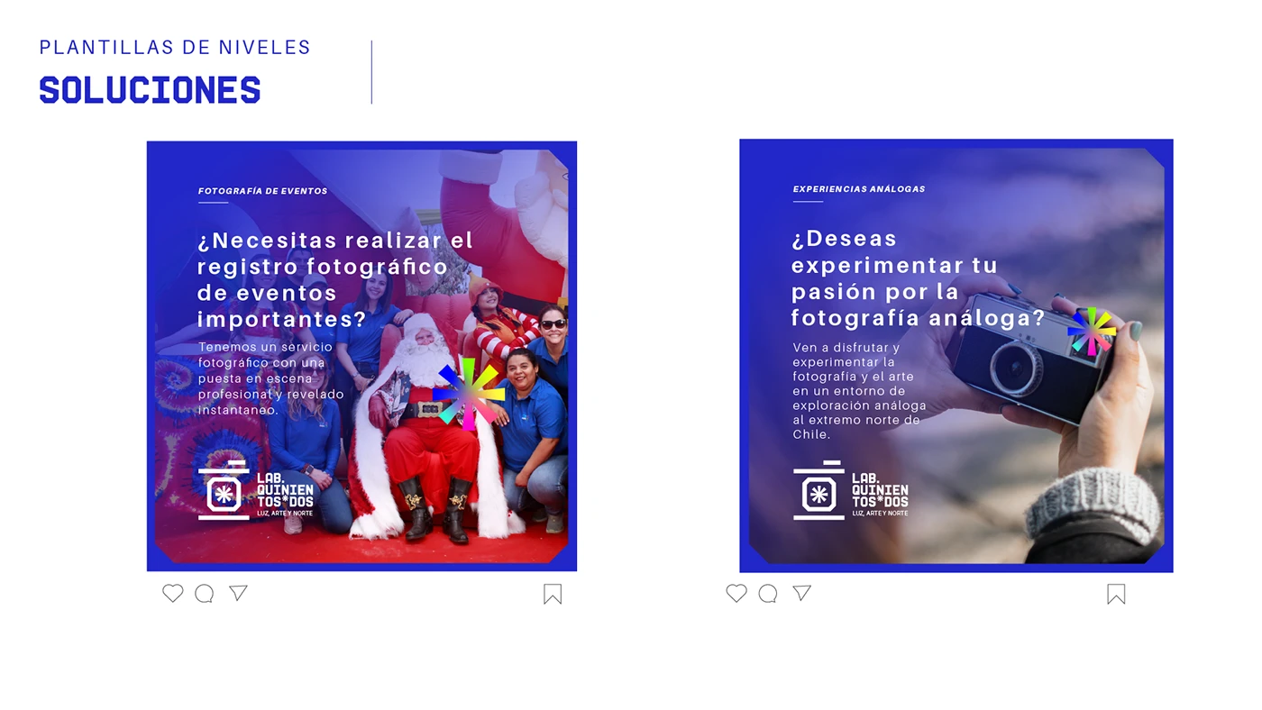 Plantillas para redes de la línea de soluciones: fotografía de eventos y experiencias análogas.