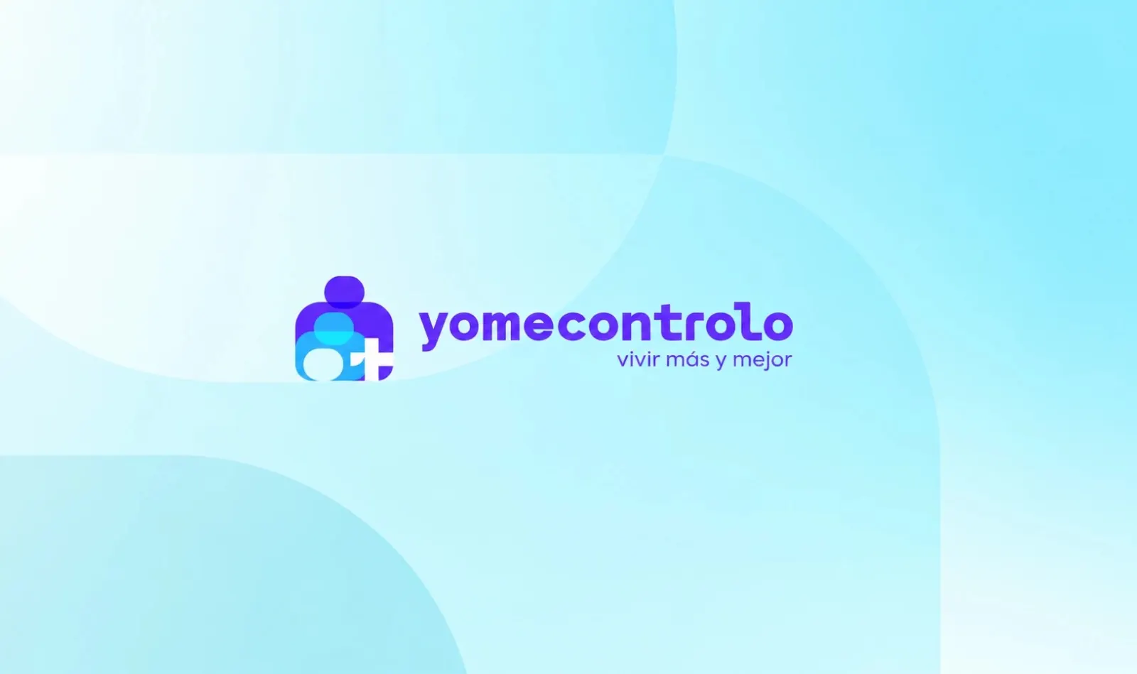 Logotipo de Yomecontrolo con el tagline “vivir más y mejor” sobre fondo celeste.