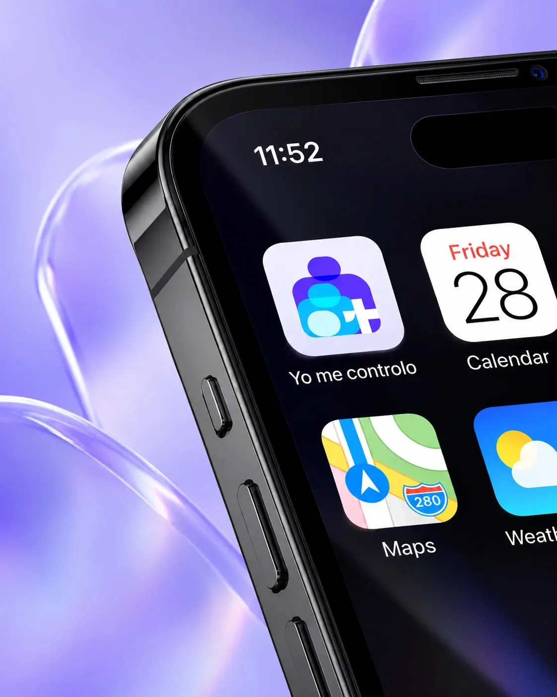 Ícono de Yomecontrolo en la pantalla de inicio de un teléfono.